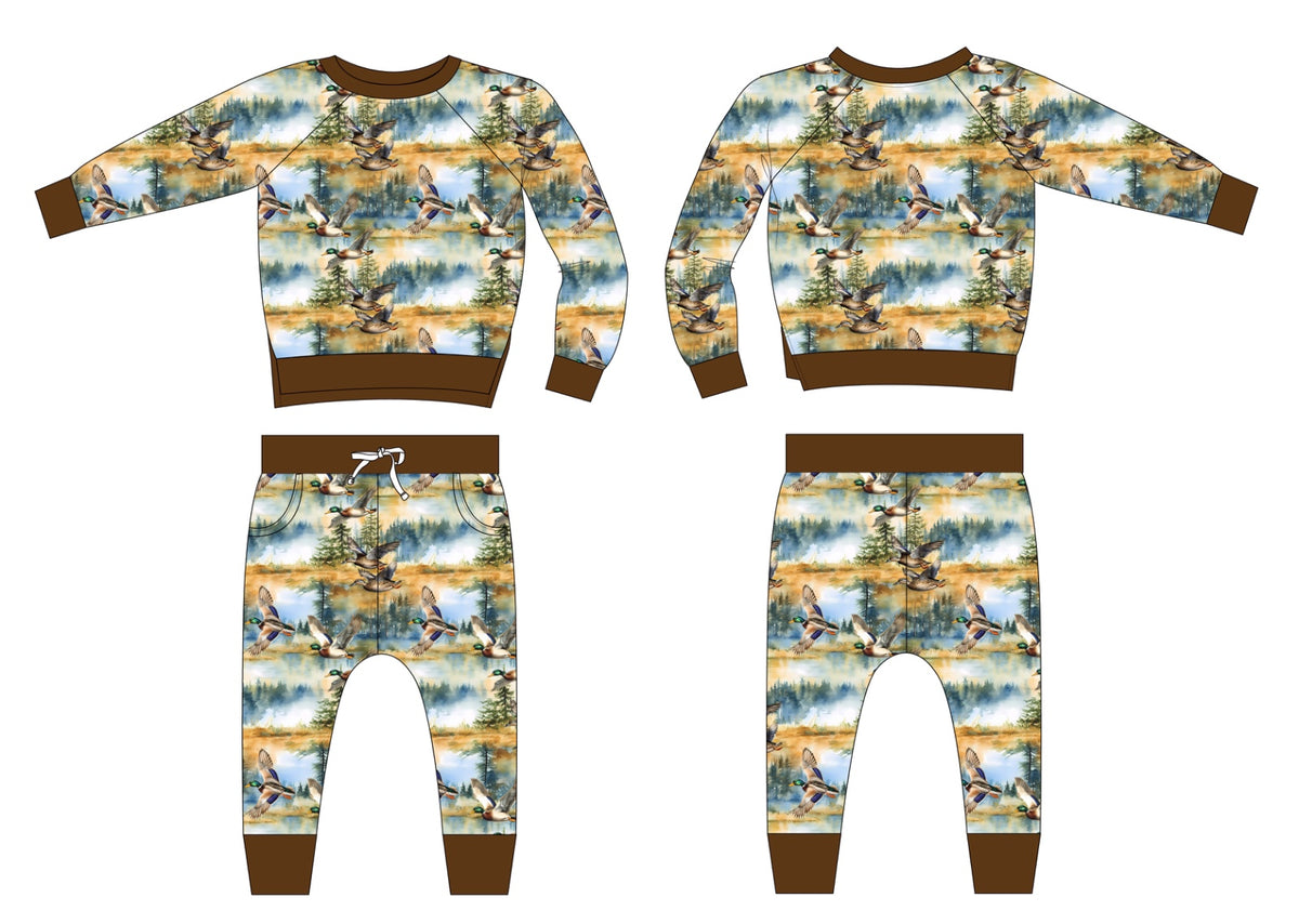 PRESALE Watercolor Mallards French Terry Crewneck & Joggers