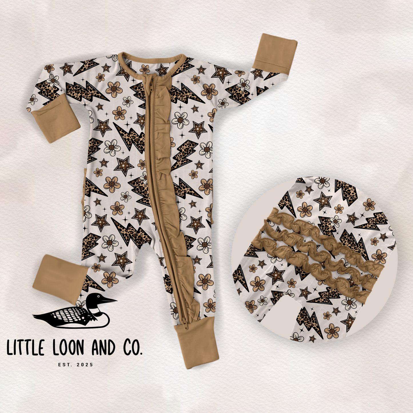 Bolts and Blooms Ruffle Zippy