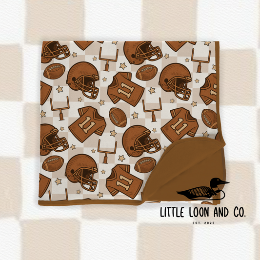 Checkered Football Blanket