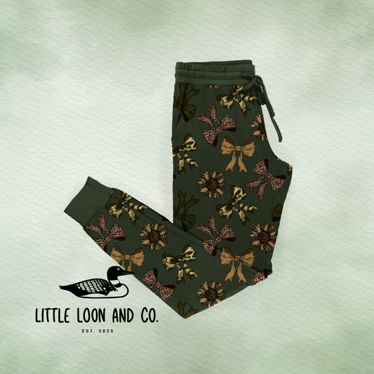 Camo Leopard Bow Adult Joggers