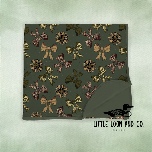 Camo Leopard Bows Blanket
