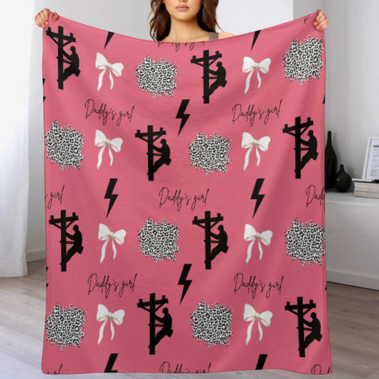 Daddy's Girl Lineman Plush Blanket