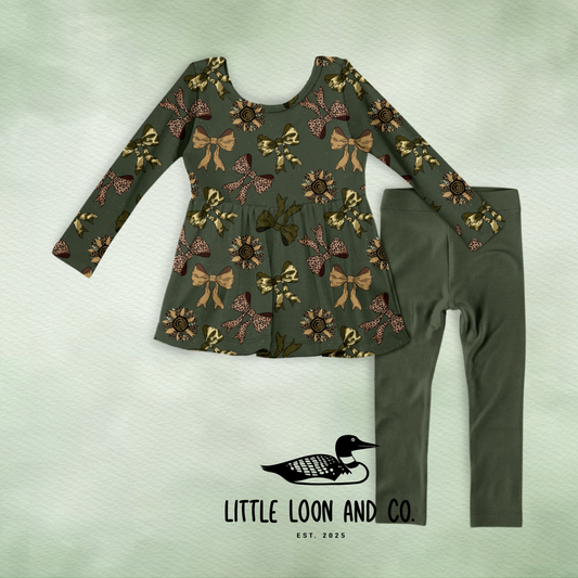 Camo Leopard Peplum Set