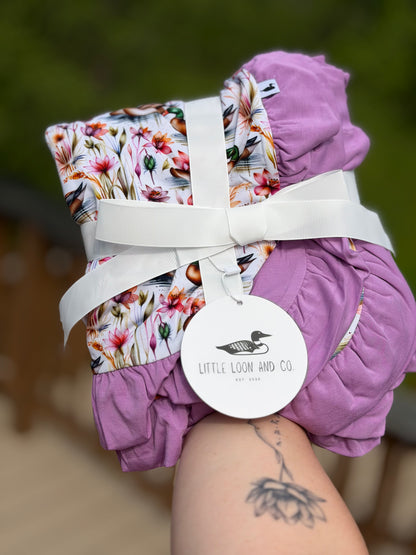 Dainty Ducks Ruffle Blanket