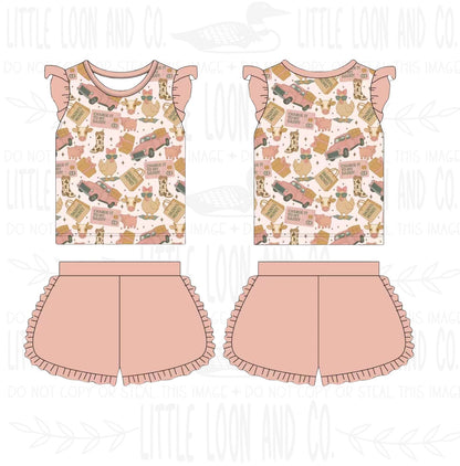 Piggybank Princess Ruffle Tee/Short Set