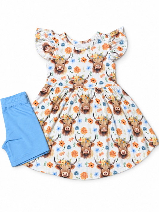 Udderly Cute Dress & Biker set