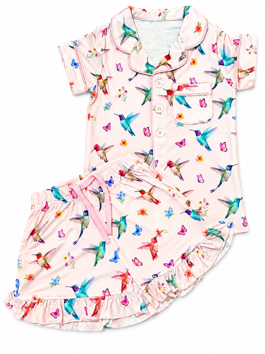 Humming Beauties Kids Ruffle Short PJ Set