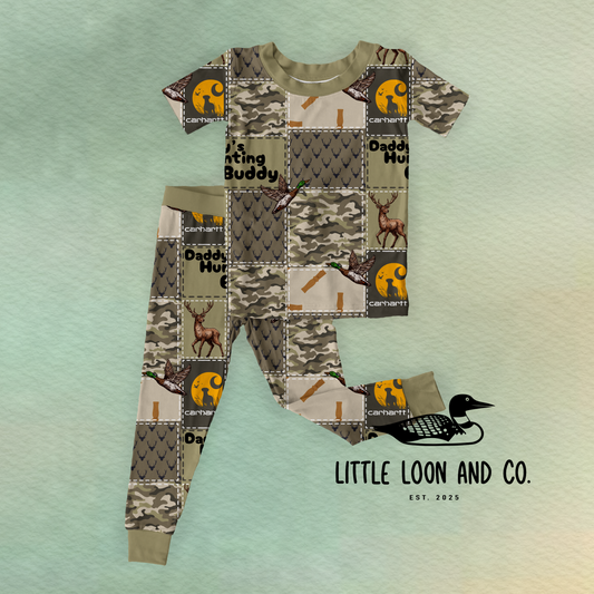 Daddy's Hunting Buddy Short Sleeve Set