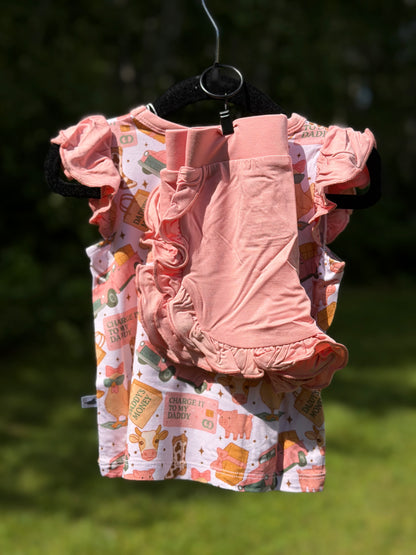 Piggybank Princess Ruffle Tee/Short Set