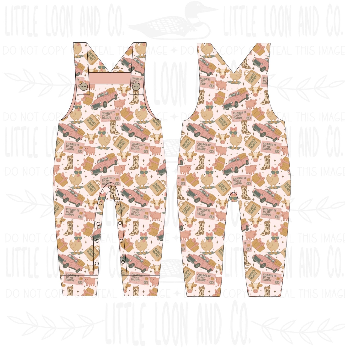 Piggybank Princess Overalls