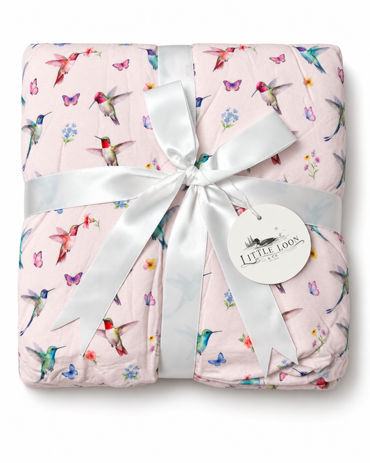 Humming Beauties Bamboo Plush Blanket