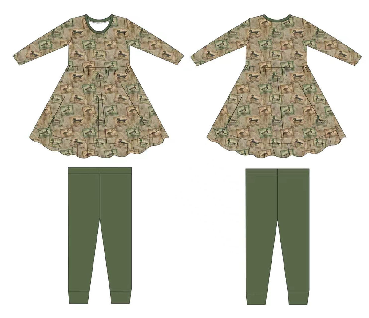 PRESALE Duck Stamp Long Sleeve Peplum Set